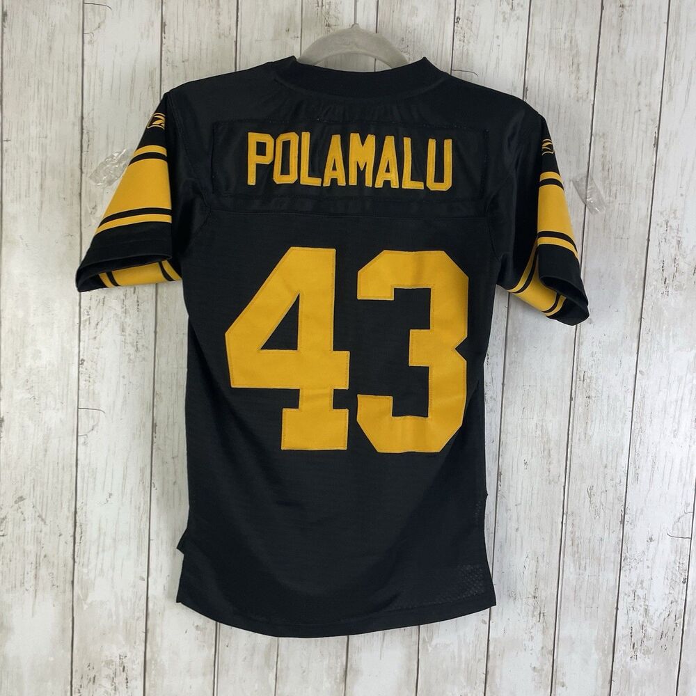 Reebok NFL Pittsburgh Steelers Troy Polamalu Jersey Youth Medium On Field